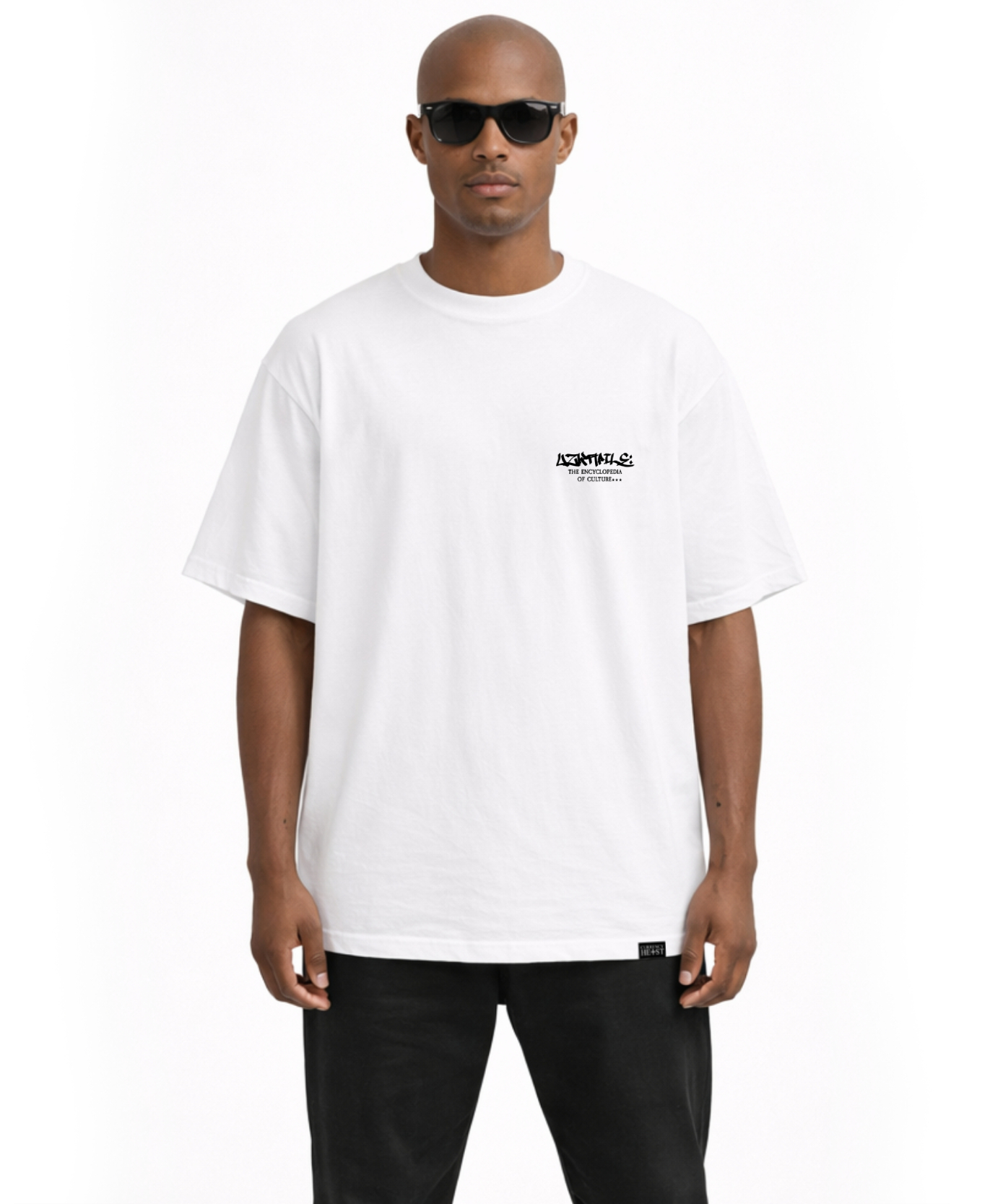 UZKAPILE THE ENCYCLOPEDIA OF CULTURE ARCHIVAL DESIGN TEE UZK-CH-EOC-WHT V5