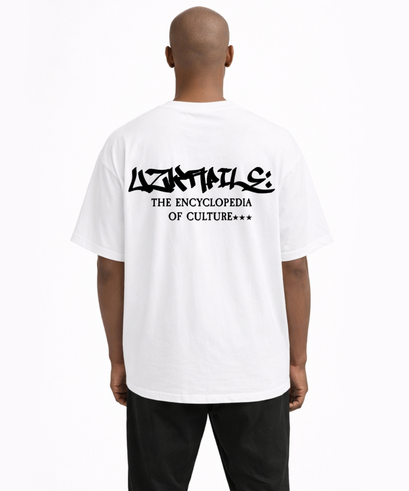 UZKAPILE THE ENCYCLOPEDIA OF CULTURE ARCHIVAL DESIGN TEE UZK-CH-EOC-WHT V6