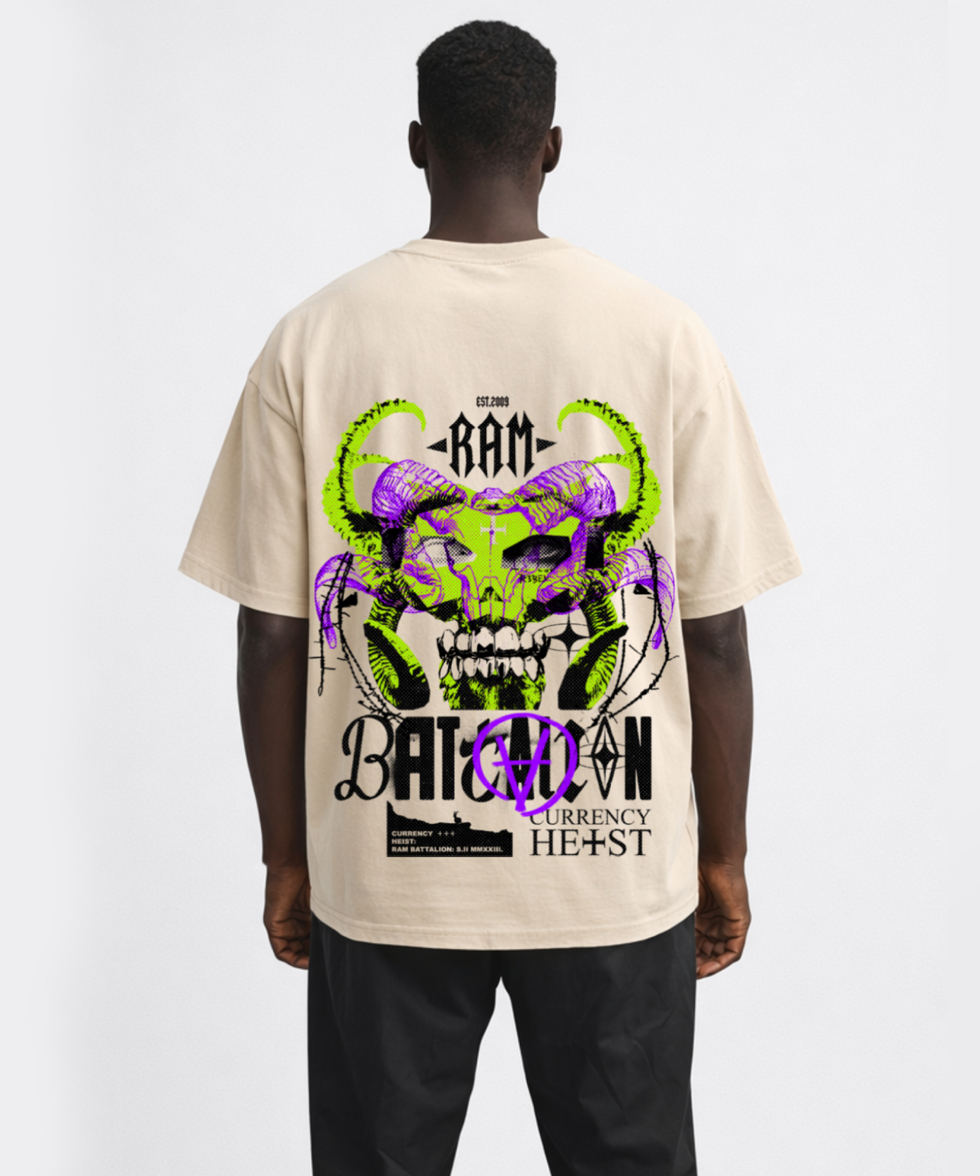 Ram Battalion Green Purple T-Shirt CHRBTGP V23