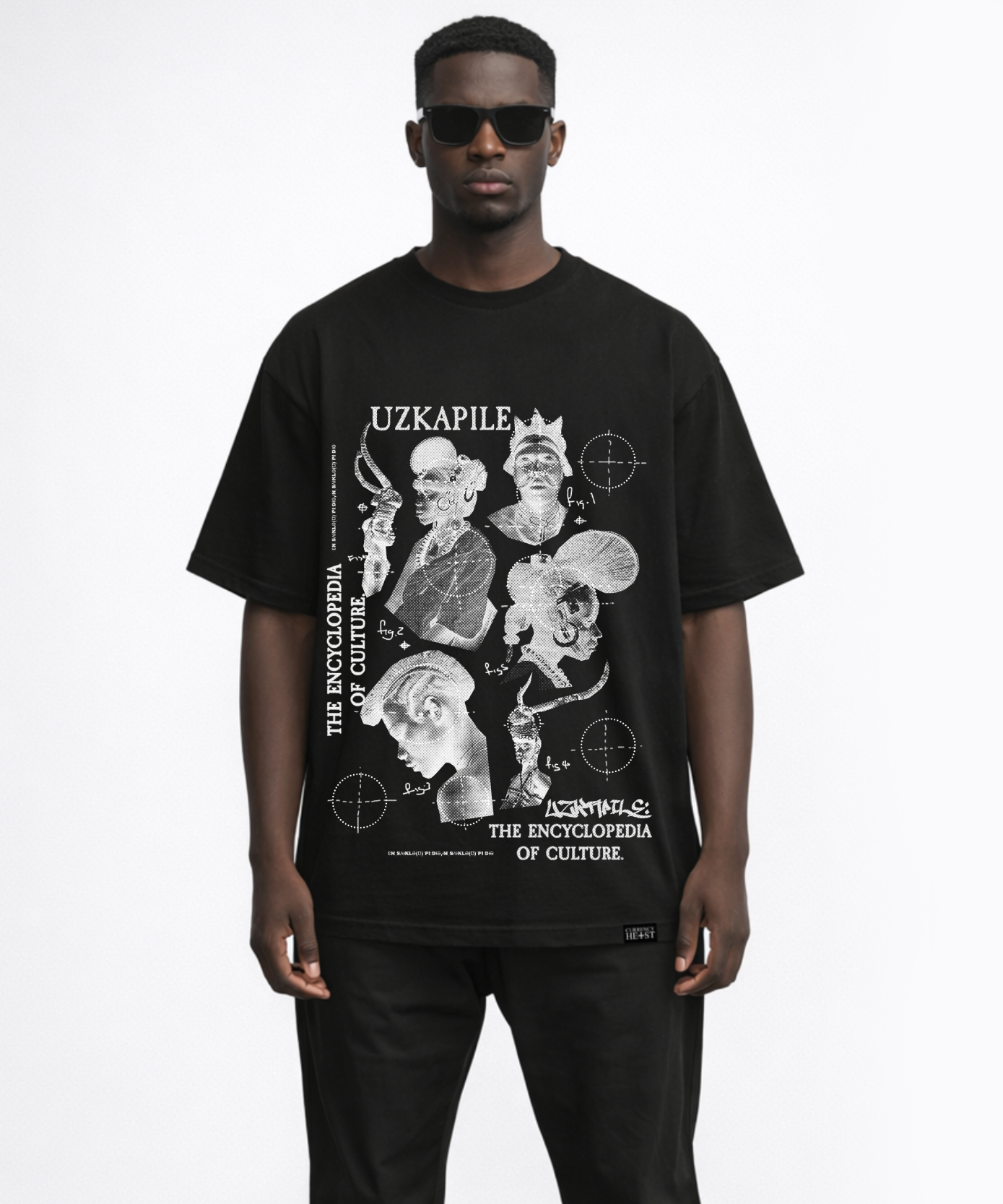 Ancestral Blueprint Monochrome T-Shirt UZK-CC-AB-G V3
