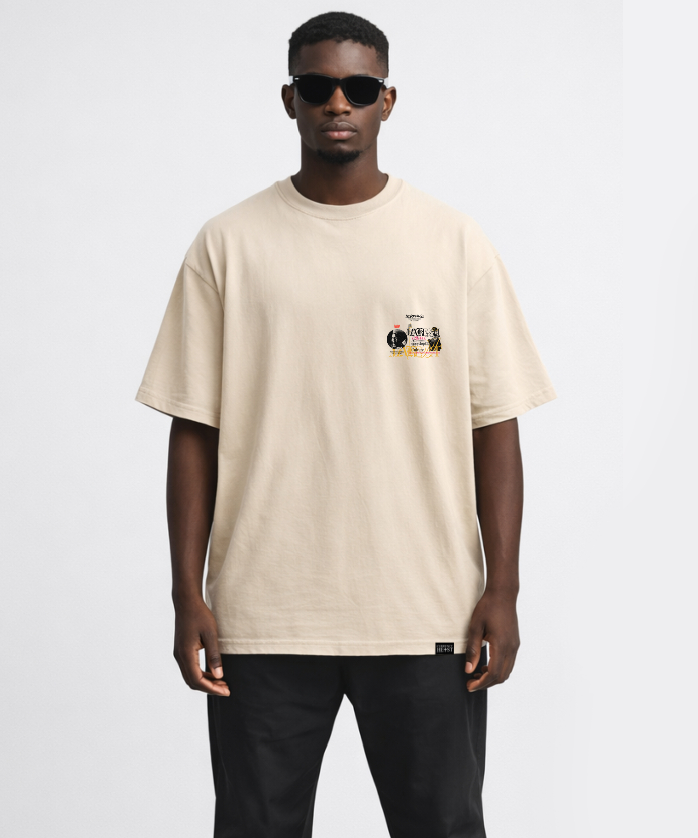 Uzkapile Makeba Tribute Tee Yellow Graphic CH-UZK-MM-BEIGE-Y V5